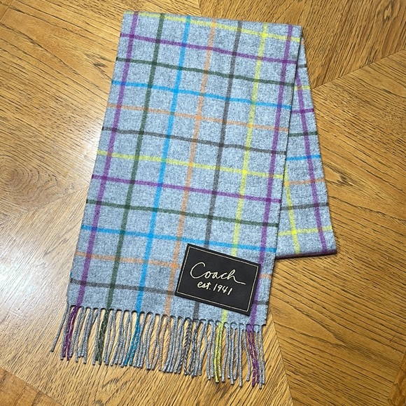 Coach Accessories - COACH Tattersall Wool~Cashmere Blend Scarf